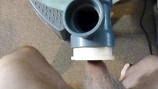 Vacuum Cleaner Suck and Wank with cum