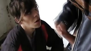Homeless twink sucked dick and gets ass fucked for money